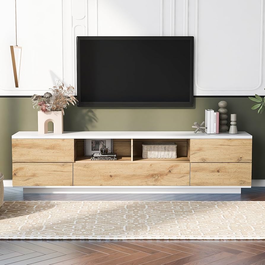 Amazon.com: Virubi Modern Television Stands with 6 Cabinets